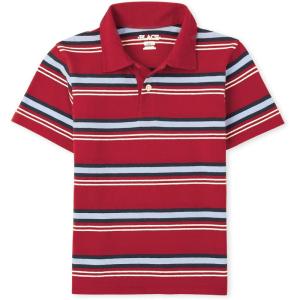 imageThe Childrens Place Boys Multipack Short Sleeve Soft Jersey Knit PolosRed Stripe
