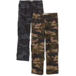 imageThe Childrens Place Boys Pull on Cargo Pants MultipacksNight CamoOlive Camo 2pack