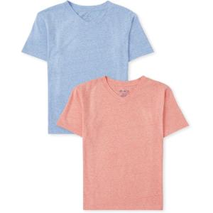 imageThe Childrens Place Boys Short Sleeve Knit TShirtBlueRed 2pack
