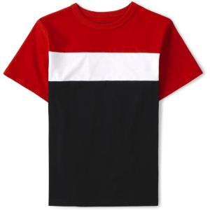 imageThe Childrens Place Boys Short Sleeve Knit TShirtCupid Arrow Color Block