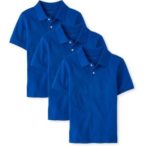 imageThe Childrens Place Boys Short Sleeve Pique Polo 3 PackRenew Blue