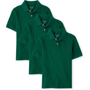 imageThe Childrens Place Boys Short Sleeve Pique Polo 3 PackSpruce Shade