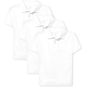 imageThe Childrens Place Boys Short Sleeve Pique Polo 3 PackWhite 3pack