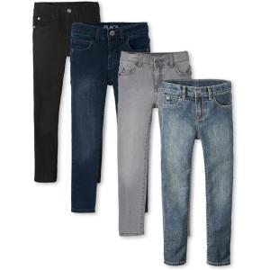 imageThe Childrens Place Boys Skinny JeansBlackIndigoGrayBlue 4pack