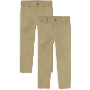 imageThe Childrens Place Boys Stretch Relaxed Straight Chino Pants MultipacksKhaki 2pack