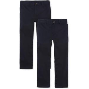 imageThe Childrens Place Boys Stretch Relaxed Straight Chino Pants MultipacksNew Navy 2pack