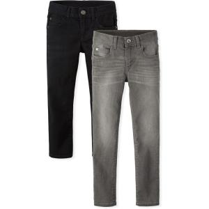 imageThe Childrens Place Boys Super Skinny JeansBlackGray 2pack