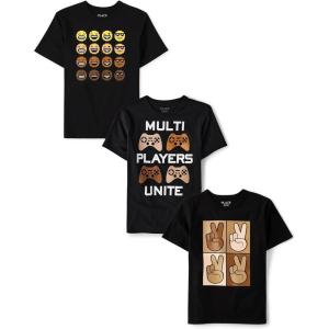 imageThe Childrens Place Boys The Childrens Place Boys Short Sleeve Graphic T Shirt 3PackMultiplayerEmojisPeace