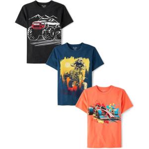 imageThe Childrens Place Boys Vehicle Short Sleeve Graphic TShirtsmultipacksMonster TruckRacecarDirt Biker