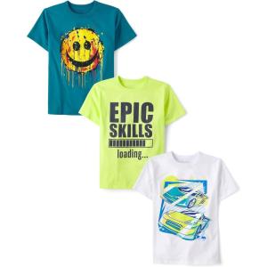 imageThe Childrens Place Boys Vehicle Short Sleeve Graphic TShirtsmultipacksSmileEpic SkillsCars