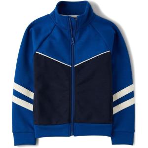 imageThe Childrens Place Boys and Toddler Active Long Sleeve Scuba Zip Front JacketHuron Blue