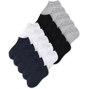 imageThe Childrens Place Girls Ankle Socks Variety PackBlackWhiteGreyNavy 20pack