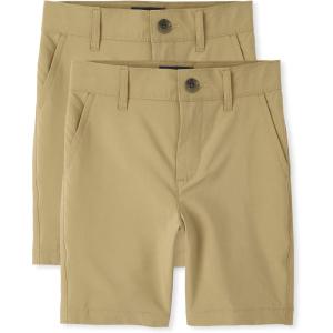 imageThe Childrens Place boys Quick Dry Chino ShortsFlax 2pack