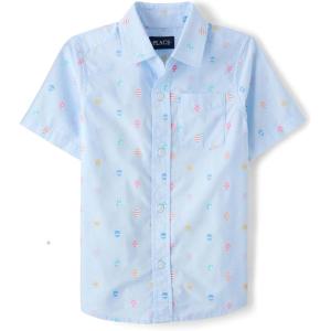 imageThe Childrens Place boys Short Sleeve Button Up ShirtEaster Egg Geometric Print