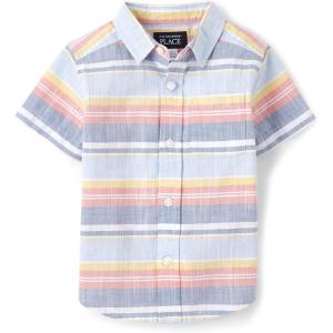 imageThe Childrens Place boys Short Sleeve Button Up ShirtWhirlwind Stripe