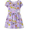 imageThe Childrens Place Girls Plaid Stretch Jacquard Short Sleeve DressSpooky