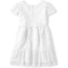 imageThe Childrens Place Girls Short Sleeve Dressy DressWhite Lace