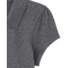 imageThe Childrens Place Girls Short Sleeve Ruffle Pique Polo ShirtDk Heather Grey