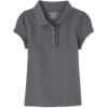 imageThe Childrens Place Girls Short Sleeve Ruffle Pique Polo ShirtDk Heather Grey