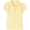 imageThe Childrens Place Girls Short Sleeve Ruffle Pique Polo ShirtPale Sun