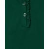 imageThe Childrens Place Girls Uniform Long Sleeve Ruffle Pique PoloSpruce Green Single