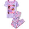 imageThe Childrens Place Girls 100 Cotton Short Sleeve Top and Pants2 Piece Pajama SetRainbow Doodle