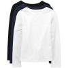 imageThe Childrens Place Girls Basic Long Sleeve Layering TeesBlackTidalWhite 3pack