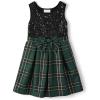 imageThe Childrens Place Girls Dressy Dress SleevelessSequin Green Plaid