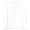 imageThe Childrens Place Girls Uniform Long Sleeve Ruffle Pique PoloWhite