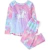 imageThe Childrens Place girls Long Sleeve Top and Pants2 Piece Pajama SetPink Unicorn Swirl