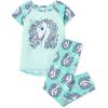 imageThe Childrens Place girls Short Sleeve Top and Pants2 Piece Pajama SetUnicorn Graphic