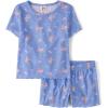 imageThe Childrens Place girls Sleeve Top and Shorts2 Piece Pajama SetFloral Blue