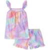 imageThe Childrens Place girls Sleeveless Tank Top and Short 2 Piece Pajama SetSky Drift