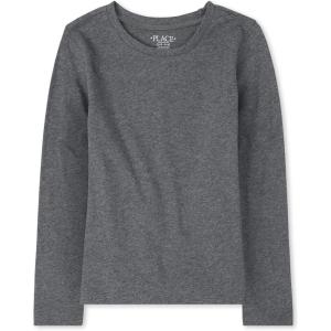 imageThe Childrens Place Girls Basic Long Sleeve Layering TeesDk Heather Gray Single