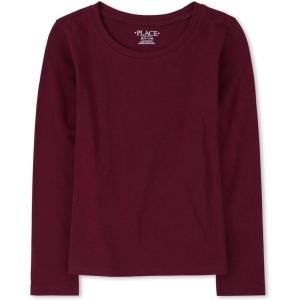 imageThe Childrens Place Girls Basic Long Sleeve Layering TeesRubine Single