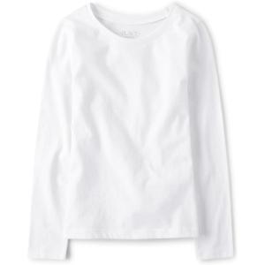 imageThe Childrens Place Girls Basic Long Sleeve Layering TeesWhite Single