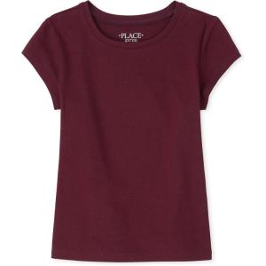 imageThe Childrens Place Girls Basic Short Sleeve Layering TeeRubine Single