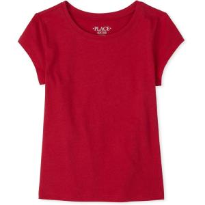 imageThe Childrens Place Girls Basic Short Sleeve Layering TeeRuby Single