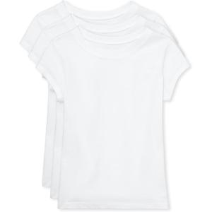 imageThe Childrens Place Girls Basic Short Sleeve Layering TeeWhite 3pack