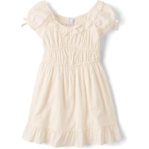 imageThe Childrens Place Girls Casual Ruffle DressShort SleeveWhite Daisy