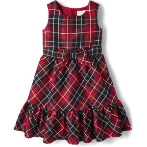 imageThe Childrens Place Girls Dressy Dress SleevelessClassic Red Plaid