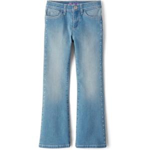 imageThe Childrens Place Girls Flare JeansLt Med Wash Studded