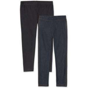 imageThe Childrens Place Girls LeggingsBlackTrue Indigo 2pack