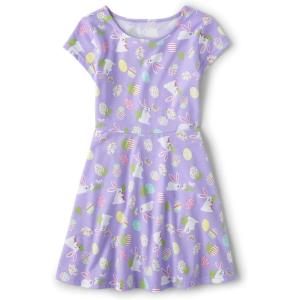 imageThe Childrens Place Girls Plaid Stretch Jacquard Short Sleeve DressEaster Bunnies and Eggs