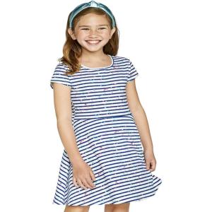 imageThe Childrens Place Girls Plaid Stretch Jacquard Short Sleeve DressMazarine Blue