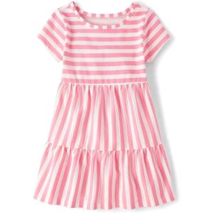 imageThe Childrens Place Girls Short Sleeve Dressy DressCosmos Stripe