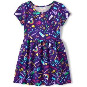 imageThe Childrens Place Girls Short Sleeve Dressy DressPurple Doodle