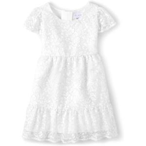 imageThe Childrens Place Girls Short Sleeve Dressy DressWhite Lace