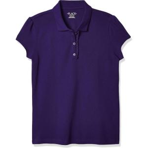 imageThe Childrens Place Girls Short Sleeve Ruffle Pique Polo ShirtRegal Violet
