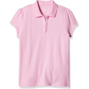 imageThe Childrens Place Girls Short Sleeve Ruffle Pique Polo ShirtSparkle Pink